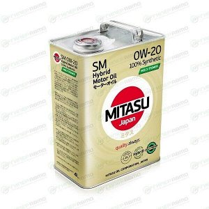 Масло моторное Mitasu Hybrid Moly-Trimer 0w20, синтетическое, API SM, ACEA A1/B1, для бензинового двигателя, 4л, арт. MJ-M02/4
