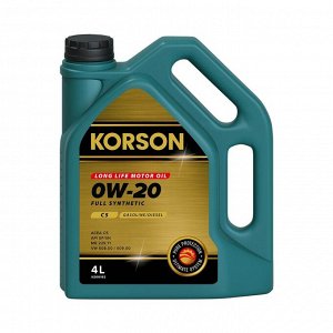 Масло моторное KORSON 0W-20 FULL SYNTHETIC C5 4л, синтетическое