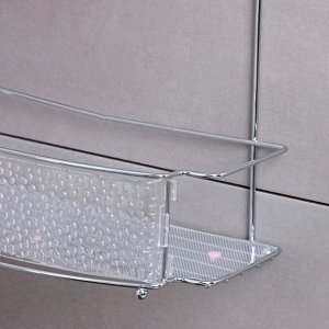 Полка для ванной Доляна, 2-х ярусная, 30x13x37 см, хромированная