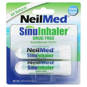 NeilMed SinuInhaler, Ароматерапевтический ингалятор, без лекарств, 2 ингалятора, (0,4 г)