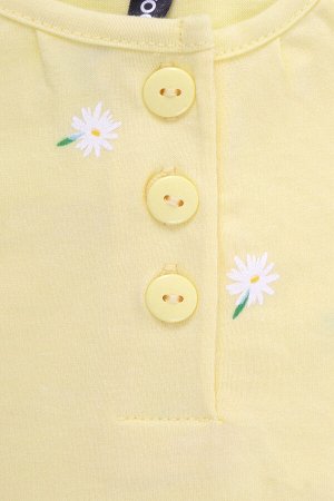 Джемпер для девочки Crockid КР 302060 бледно-желтый, летние цветы к391