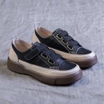 Кеды из натуральной кожи черные