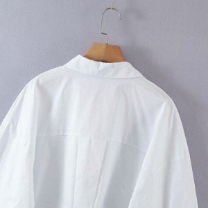 Женская укороченная рубашка с завязками