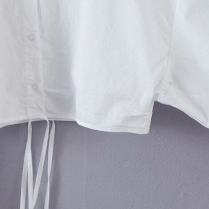 Женская укороченная рубашка с завязками