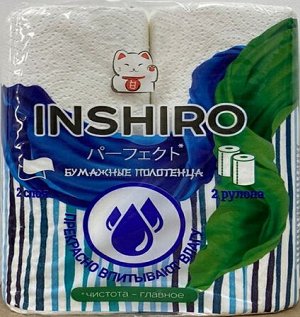 "INSHIRO"SilkFlower" Полотенца бумажные двухслойные "Чистота-главное" 2 рулона, 75 листов