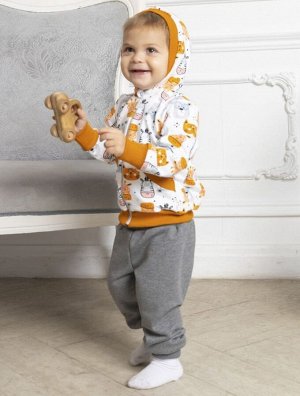 Осьминожка Теплый детский демисезонный костюм для мальчика толстовка и брюки