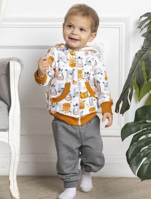 Осьминожка Теплый детский демисезонный костюм для мальчика толстовка и брюки
