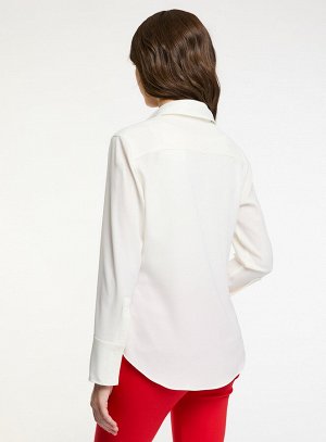 Блузка прямого силуэта из плотной ткани