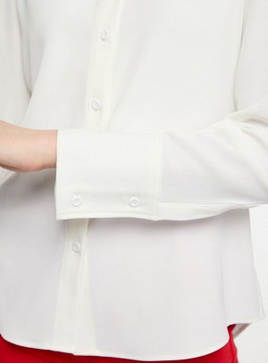 Блузка прямого силуэта из плотной ткани