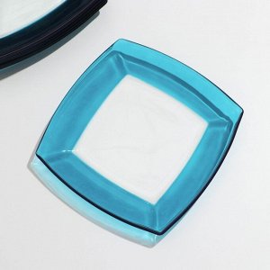 Набор тарелок стеклянный Tokio, 6 шт, d=19,5 см, цвет голубой