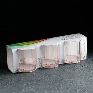 Набор стаканов, 3 шт, 265 мл, розовый