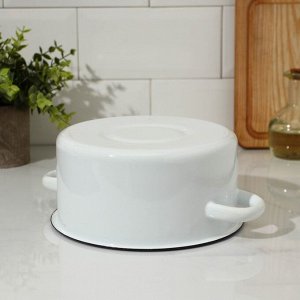 Кастрюля эмалированная, 2 л, d=19,5 см, цилиндрическая, цвет белый