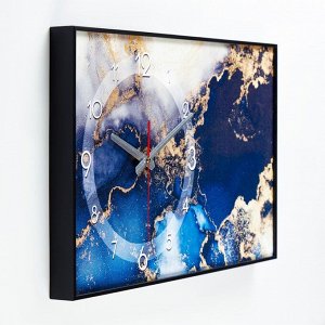 Часы-картина настенные, интерьерные "Мрамор", плавный ход, 57 х 35 х 4 см