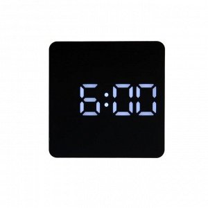Часы-будильник Sakura SA-8523, электронные, будильник, 3хААА, белые