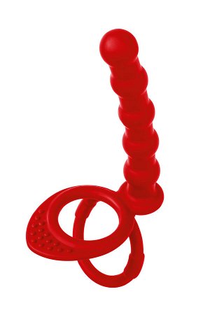 Насадка на пенис для двойного проникновения Black&Red by TOYFA, силикон, красный, 19,5 см