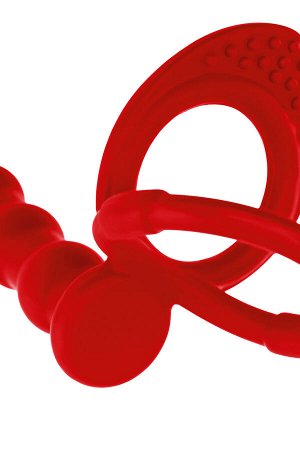 Насадка на пенис для двойного проникновения Black&Red by TOYFA, силикон, красный, 19,5 см