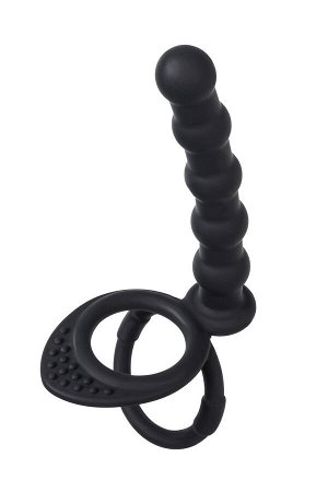 Насадка на пенис для двойного проникновения Black&Red by TOYFA, силикон, черный, 19,5 см