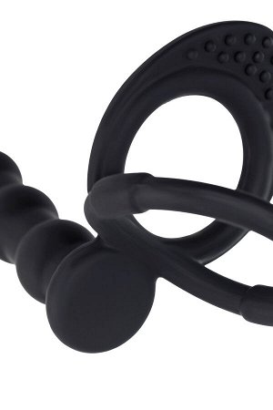 Насадка на пенис для двойного проникновения Black&Red by TOYFA, силикон, черный, 19,5 см