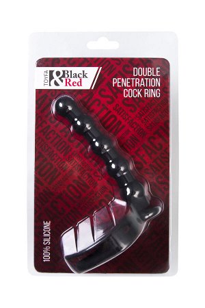 Насадка на пенис для двойного проникновения Black&Red by TOYFA, силикон, черный, 19,5 см