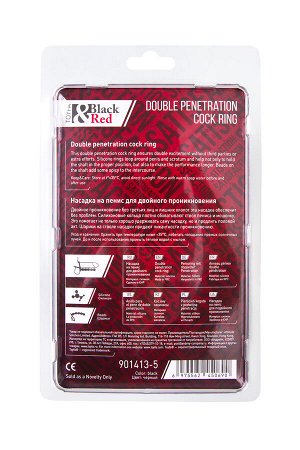Насадка на пенис для двойного проникновения Black&Red by TOYFA, силикон, черный, 19,5 см