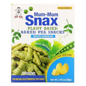Hot Kid, Mum-Mum Snax, Запеченные гороховые закуски на растительной основе, с 24 месяцев+, 5 шт (50 g)