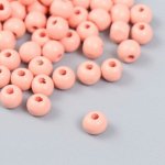 Бусины для творчества дерево &quot;Персиковый&quot; d-0,8 см, набор 20 гр