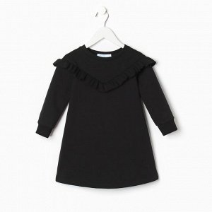 Платье с рюшей KAFTAN Basic line 32 (110-116 см), чёрный