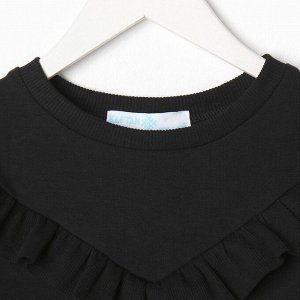 Платье с рюшей KAFTAN Basic line 32 (110-116 см), чёрный