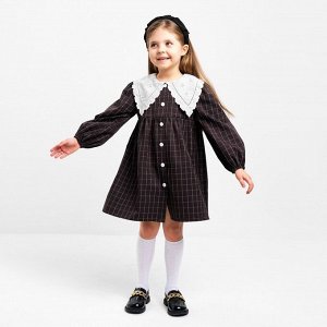 Платье детское с воротником KAFTAN 34 (122-128 см), цвет черный