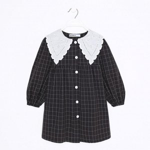 Платье детское с воротником KAFTAN 34 (122-128 см), цвет черный