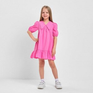Платье детское с воротником KAFTAN, размер 30 (98-104 см), цвет  ярко-розовый