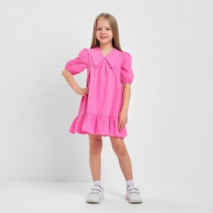 Платье детское с воротником KAFTAN 30 (98-104 см), ярко-розовое