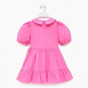 Платье детское с воротником KAFTAN 30 (98-104 см), ярко-розовое