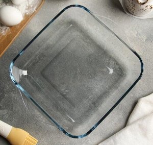 Посуда для СВЧ, 1950 мл, стекло,  без крышки, квадратная, 60 х 256 х 220 мм, BORCAM