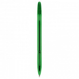 Ручка шариковая СТАММ "555" зеленая, 0,7мм, тонированный корпус