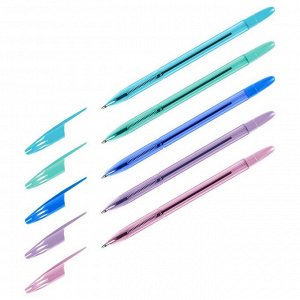 Ручка шариковая СТАММ "555" синяя, 0,7мм, пастель микс 9644256