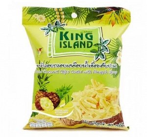 Кокосовые чипсы KING ISLAND в ананасной глазури 40 гр 1/24