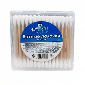 PINGY Ватные палочки круглая намотка 1 уп. (90шт) бамбук пл/кор. / 480шт / 35660-16 / 329509