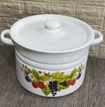 Кастрюля эм. 8,0л С1620,3  цилиндр., декор,
