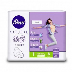 Прокладки Sleepy Natural Soft, (классик), 8 шт, Нормал