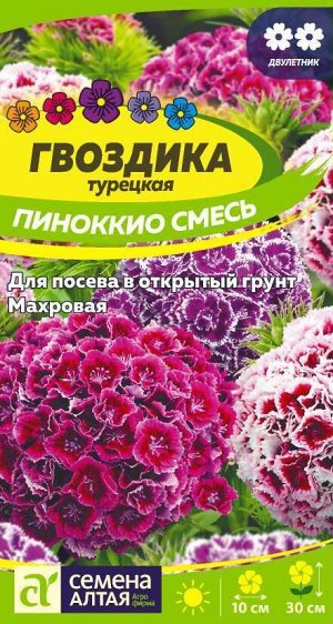 Цветы Гвоздика турецкая Пиноккио/Сем Алт/цп 0,1 гр. двулетник