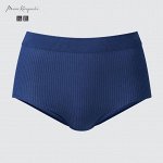 UNIQLO - бесшовные трусики в рубчик с высокой талией - 67 BLUE