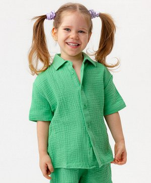 Рубашка с коротким рукавом зеленая Button Blue
