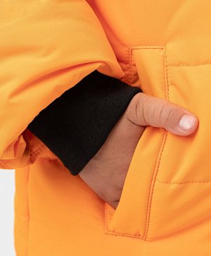 Куртка зимняя с капюшоном и манжетами оранжевая Button Blue