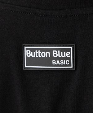 Футболка с длинным рукавом и принтом черная Button Blue