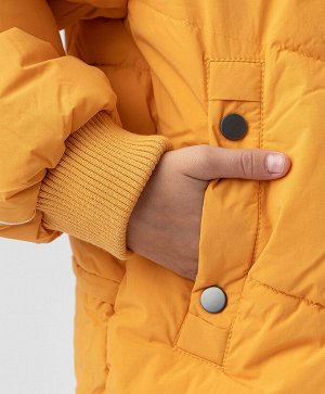 Пальто зимнее с капюшоном желтое Button Blue