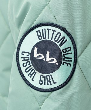 Пальто демисезонное с капюшоном зеленое Button Blue