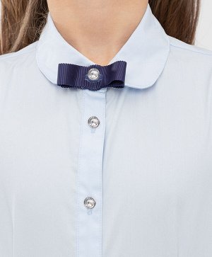 Блузка с коротким рукавом голубая Button Blue