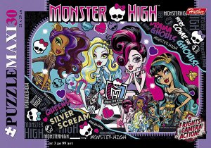 ПАЗЛЫ-ИГРА 30 элементов А4ф 290х210мм MAXI-Школа Монстров-(Monster High)