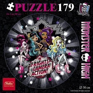 ПАЗЛЫ-ИГРА круглые 179 элементов А4ф d300мм -Школа Монстров-(Monster High)